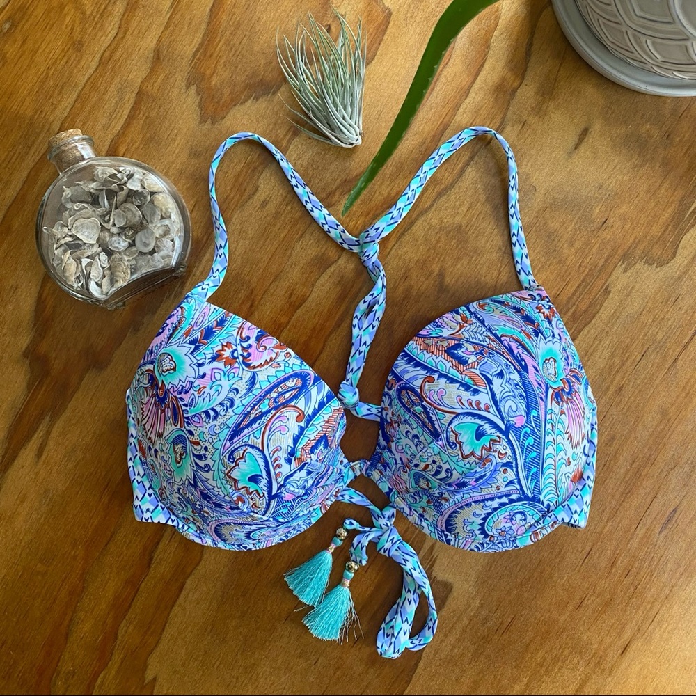Victoria’s Secret Swim | Bright Multicolor Paisley Bathing Suit Top 34DD